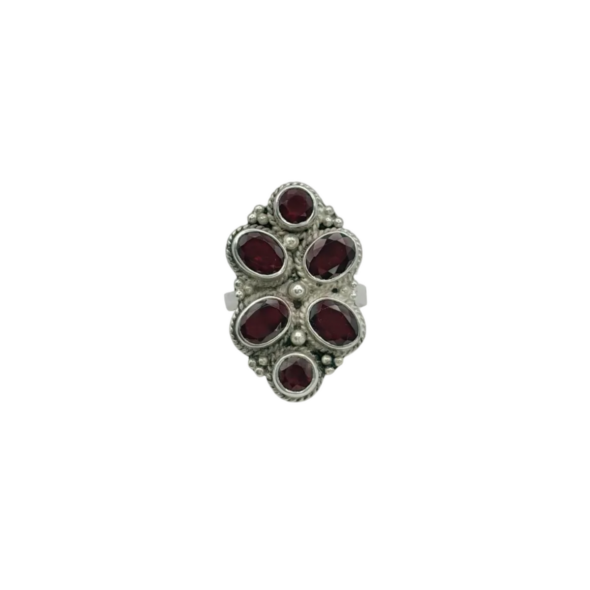 Vintage Sterling Multi Garnet Ring