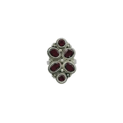 Vintage Sterling Multi Garnet Ring