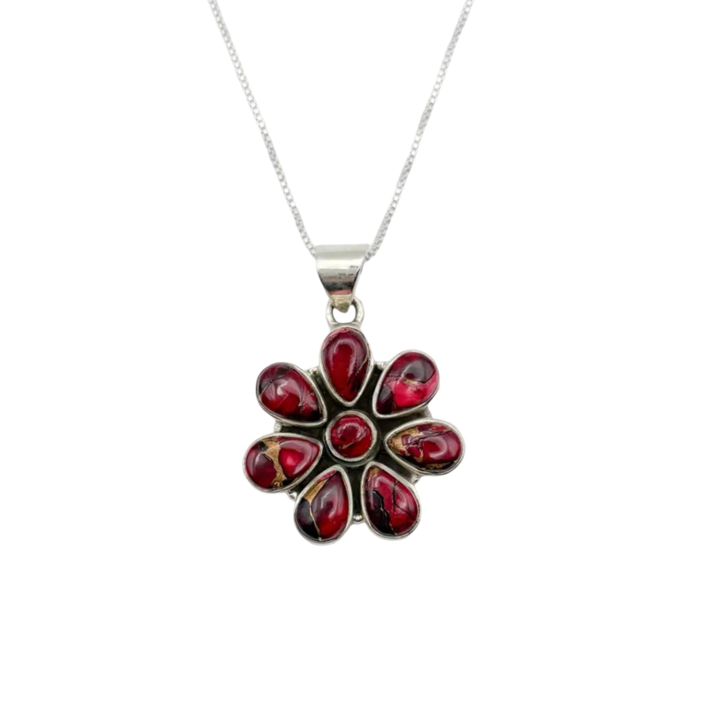 Vintage Sterling Rose Dahlia Flower Necklace