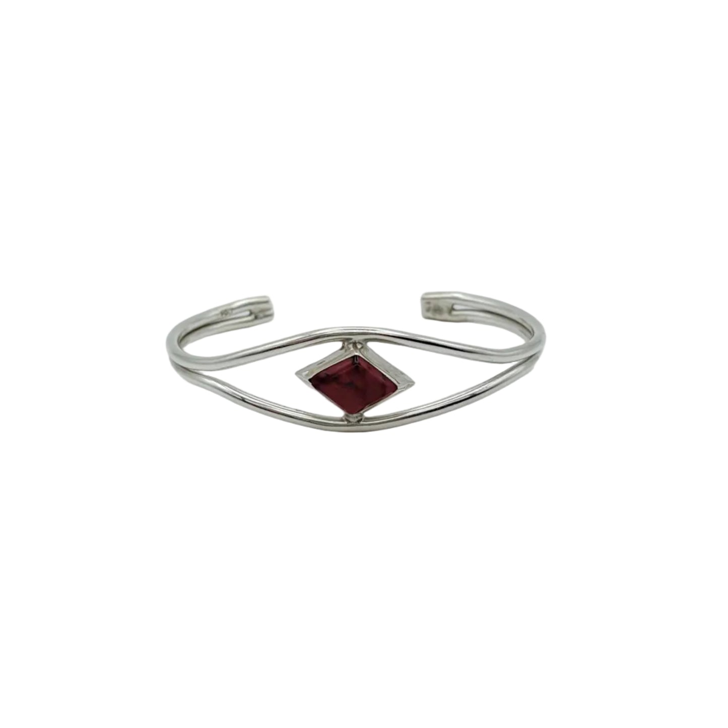 Vintage Sterling Jasper Cuff Bracelet