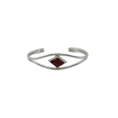 Vintage Sterling Jasper Cuff Bracelet