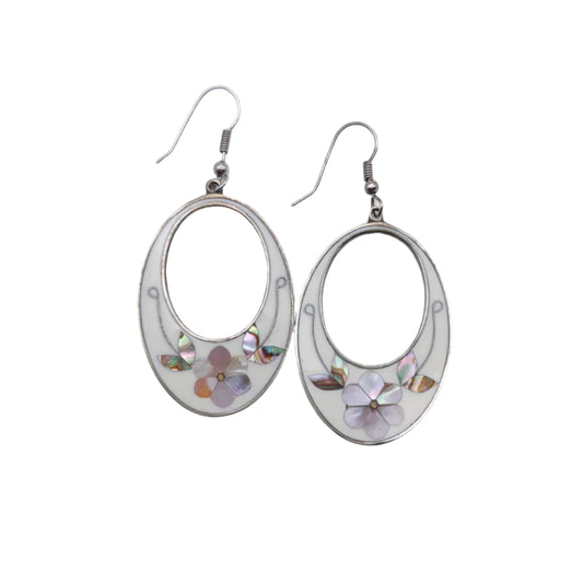 Vintage Alpaca Inlay Hoops