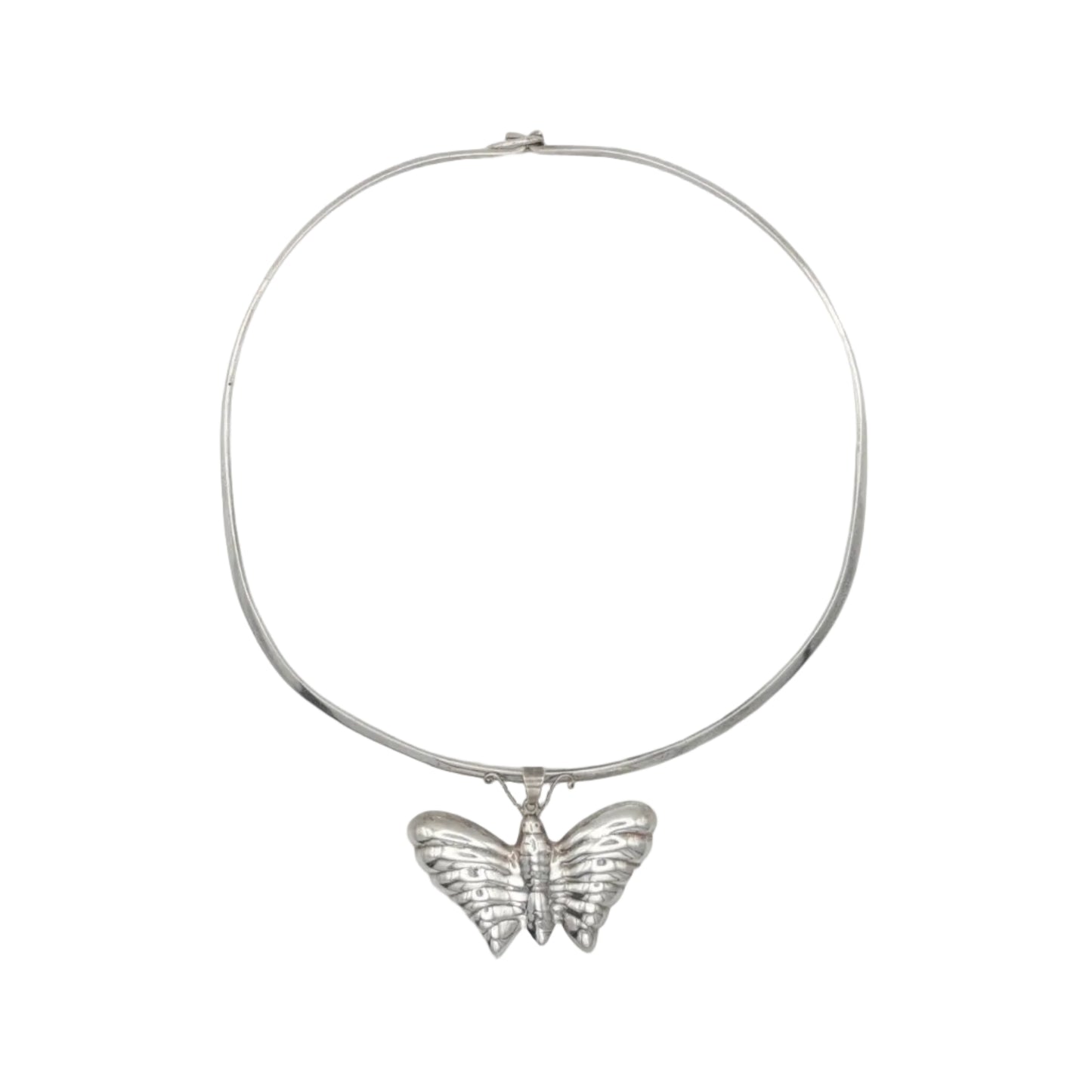 Vintage Sterling Butterfly Torque Necklace