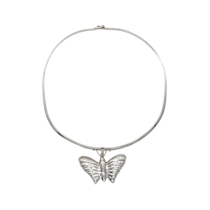 Vintage Sterling Butterfly Torque Necklace