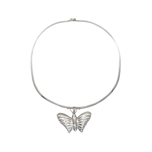 Vintage Sterling Butterfly Torque Necklace