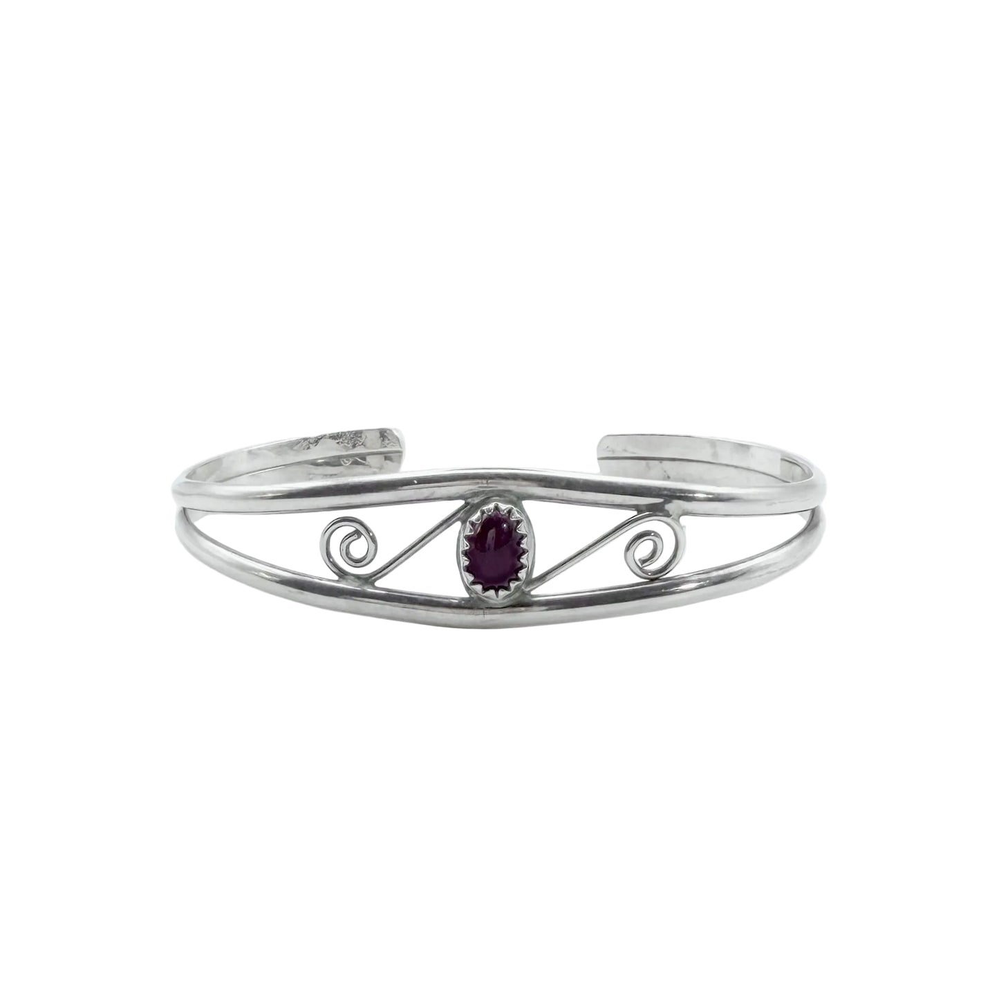 Vintage Sterling Amethyst Cuff