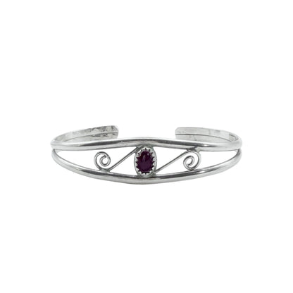 Vintage Sterling Amethyst Cuff