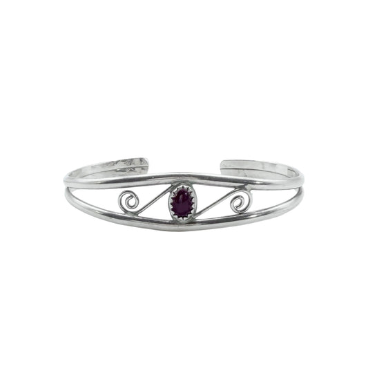Vintage Sterling Amethyst Cuff