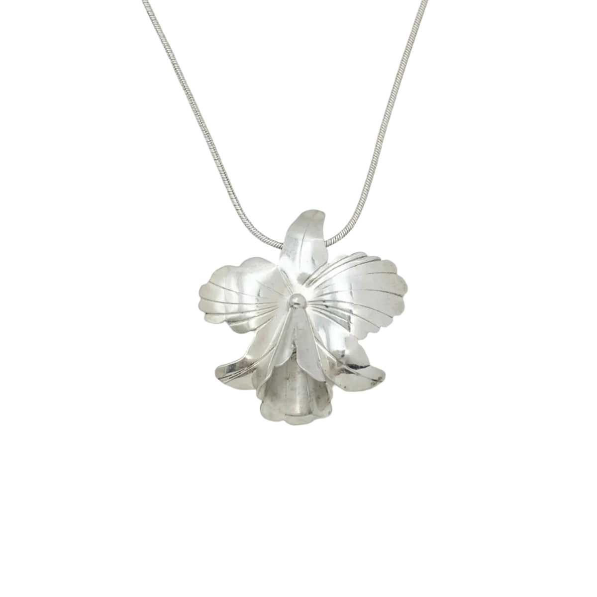 Vintage Sterling Orchid Necklace
