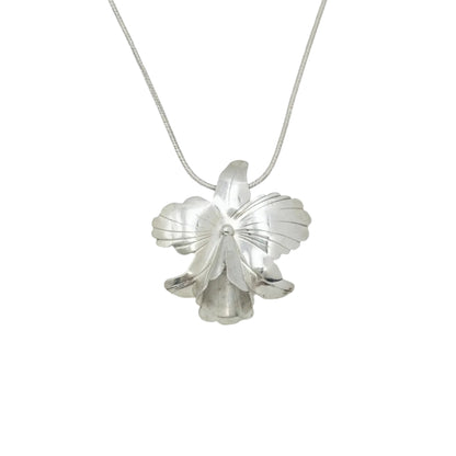 Vintage Sterling Orchid Necklace