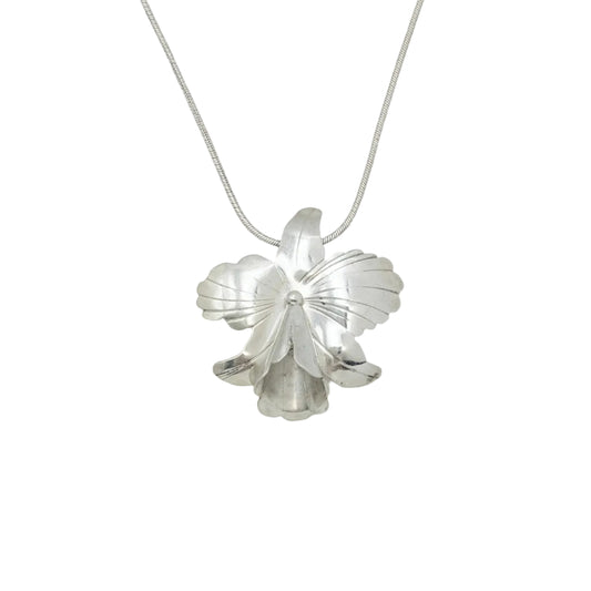 Vintage Sterling Orchid Necklace