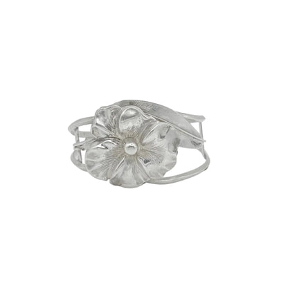 Vintage Sterling Pansy Statement Cuff