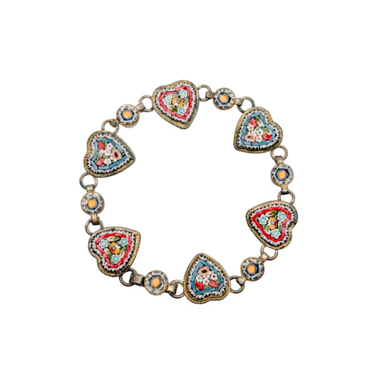 Vintage Brass Micro Mosaic Bracelet