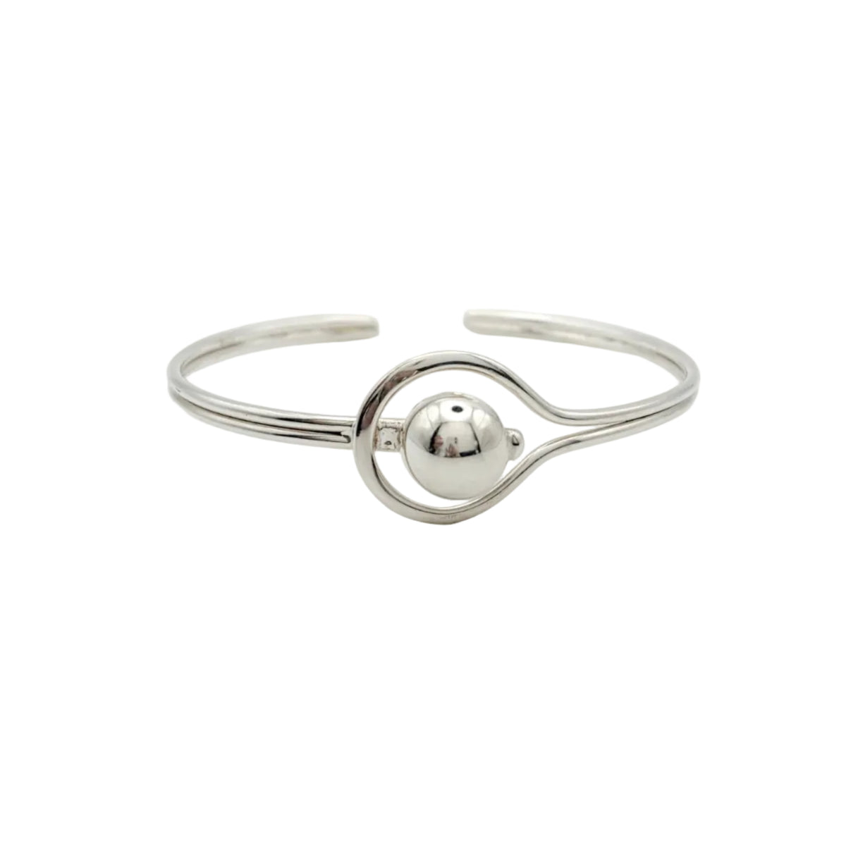 Modernist Sterling Ball Cuff