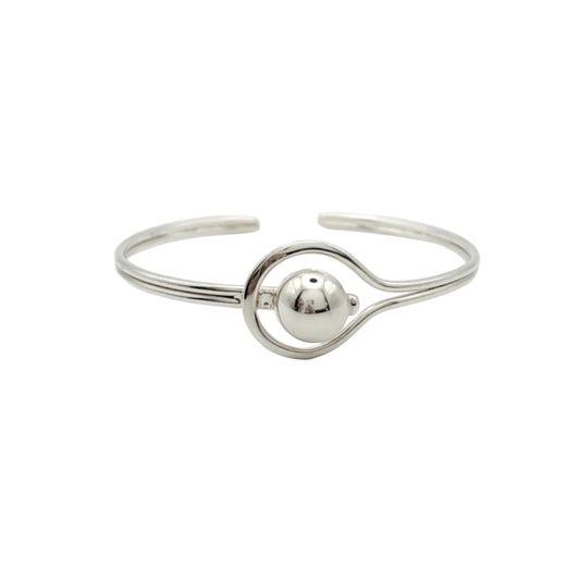 Modernist Sterling Ball Cuff
