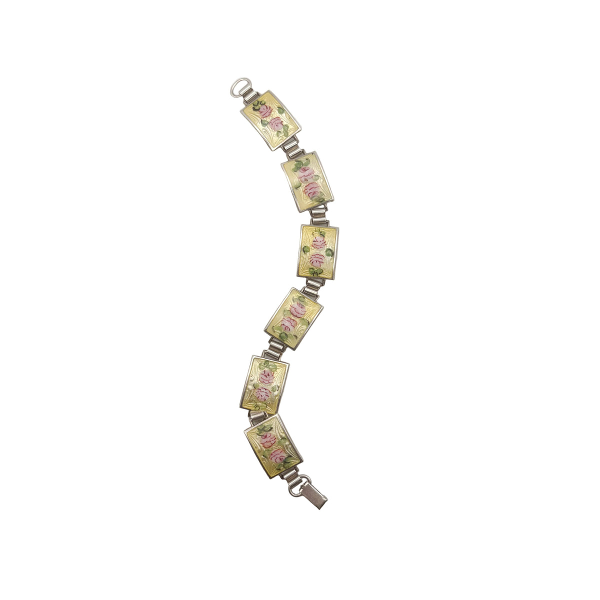 Vintage Sterling Guilloche Panel Bracelet