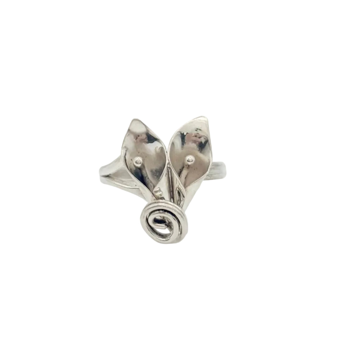 Vintage Sterling Stuart Nye Double Calla Lily Ring