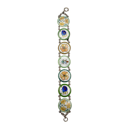 Vintage Sterling Bermuda Enamel Motif Bracelet
