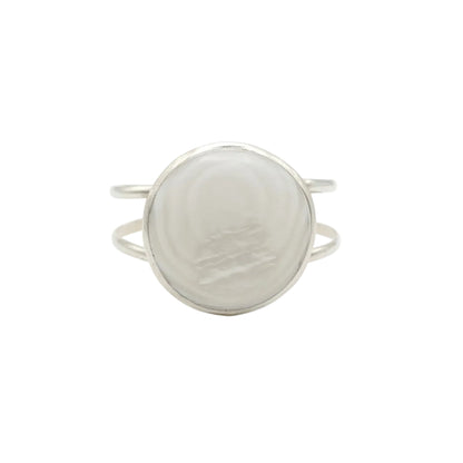 Vintage Sterling Statement Mother of Pearl Cuff