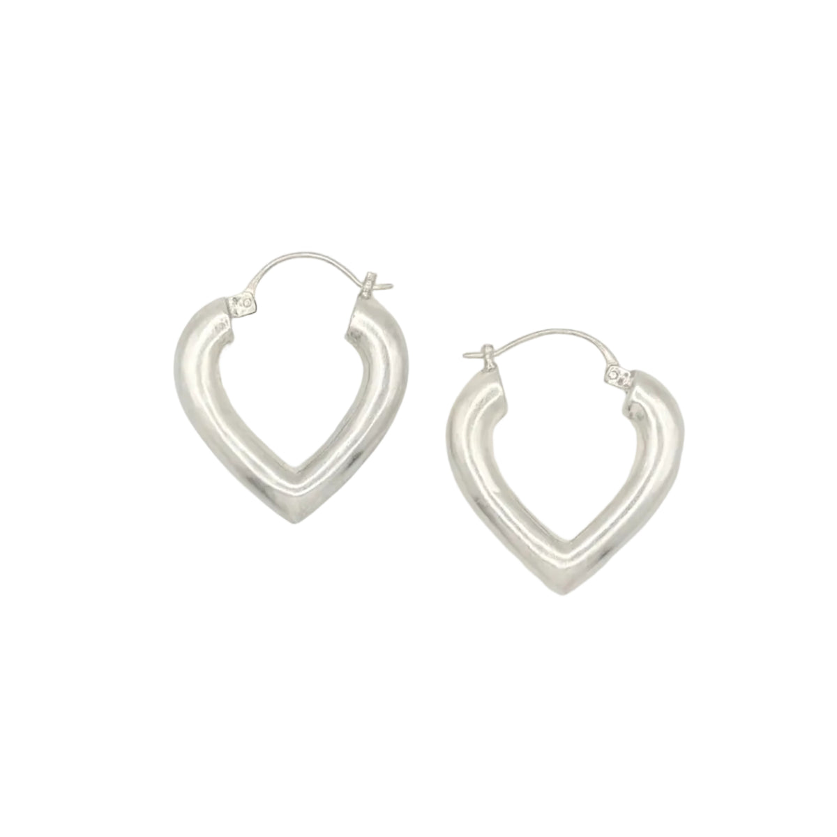 Vintage Sterling Heart Hoops