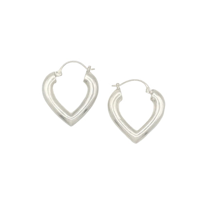 Vintage Sterling Heart Hoops