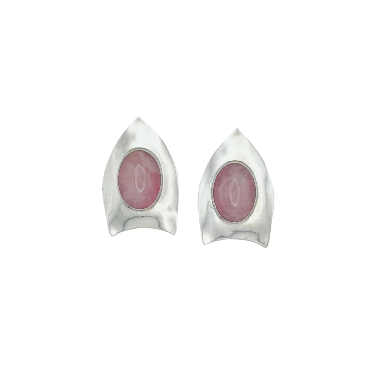 Vintage Sterling Rhodochrosite Earrings