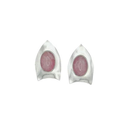 Vintage Sterling Rhodochrosite Earrings