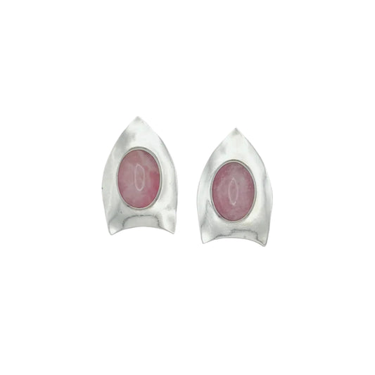Vintage Sterling Rhodochrosite Earrings