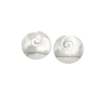 Modernist Sterling Swirl Earrings