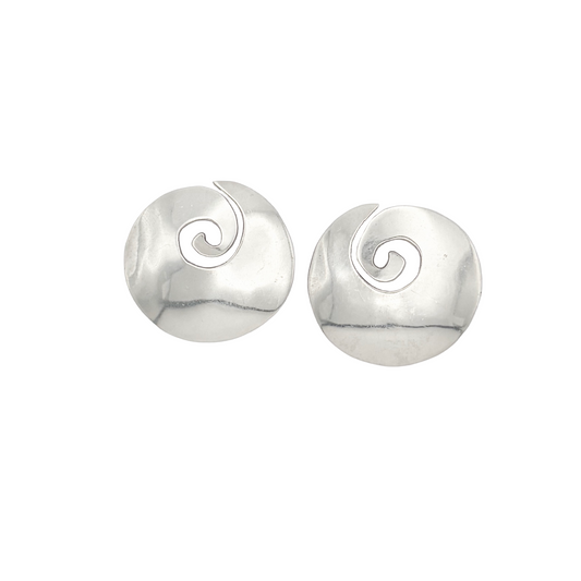 Modernist Sterling Swirl Earrings