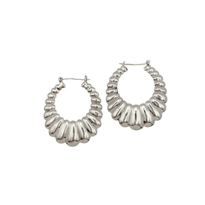 Vintage Sterling Statement Puffy Earrings