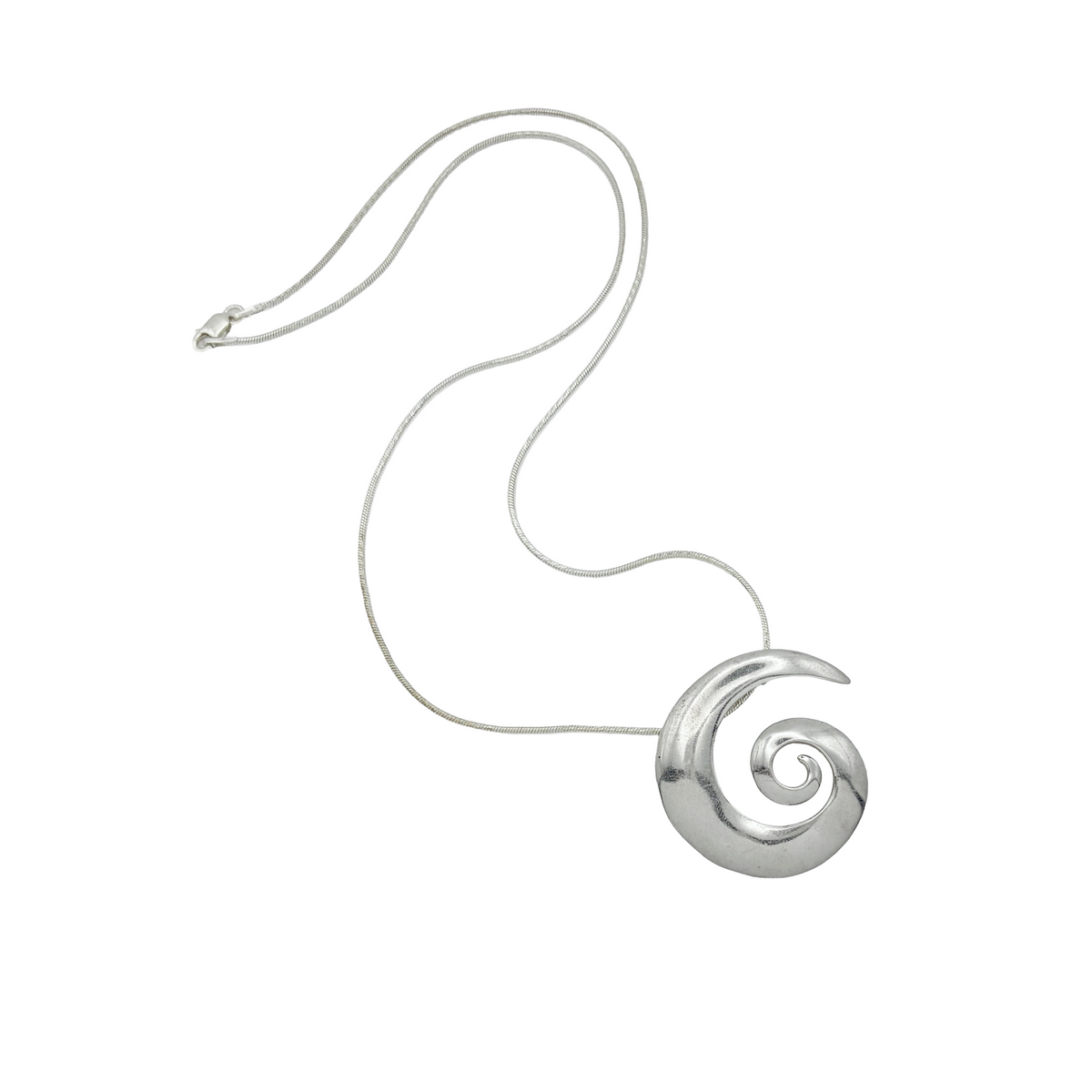 Modernist Sterling Spiral Necklace
