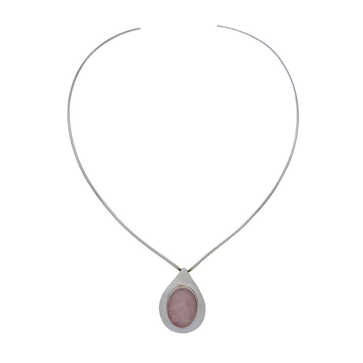 Vintage Sterling Rhodochrosite V Torque