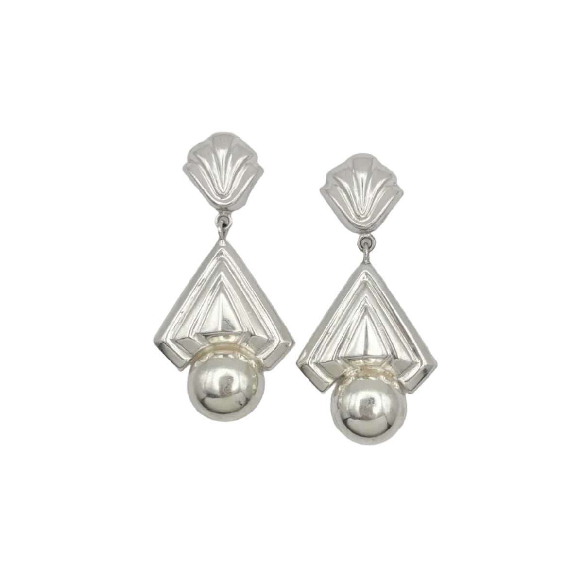 Vintage Sterling Geometric Earrings