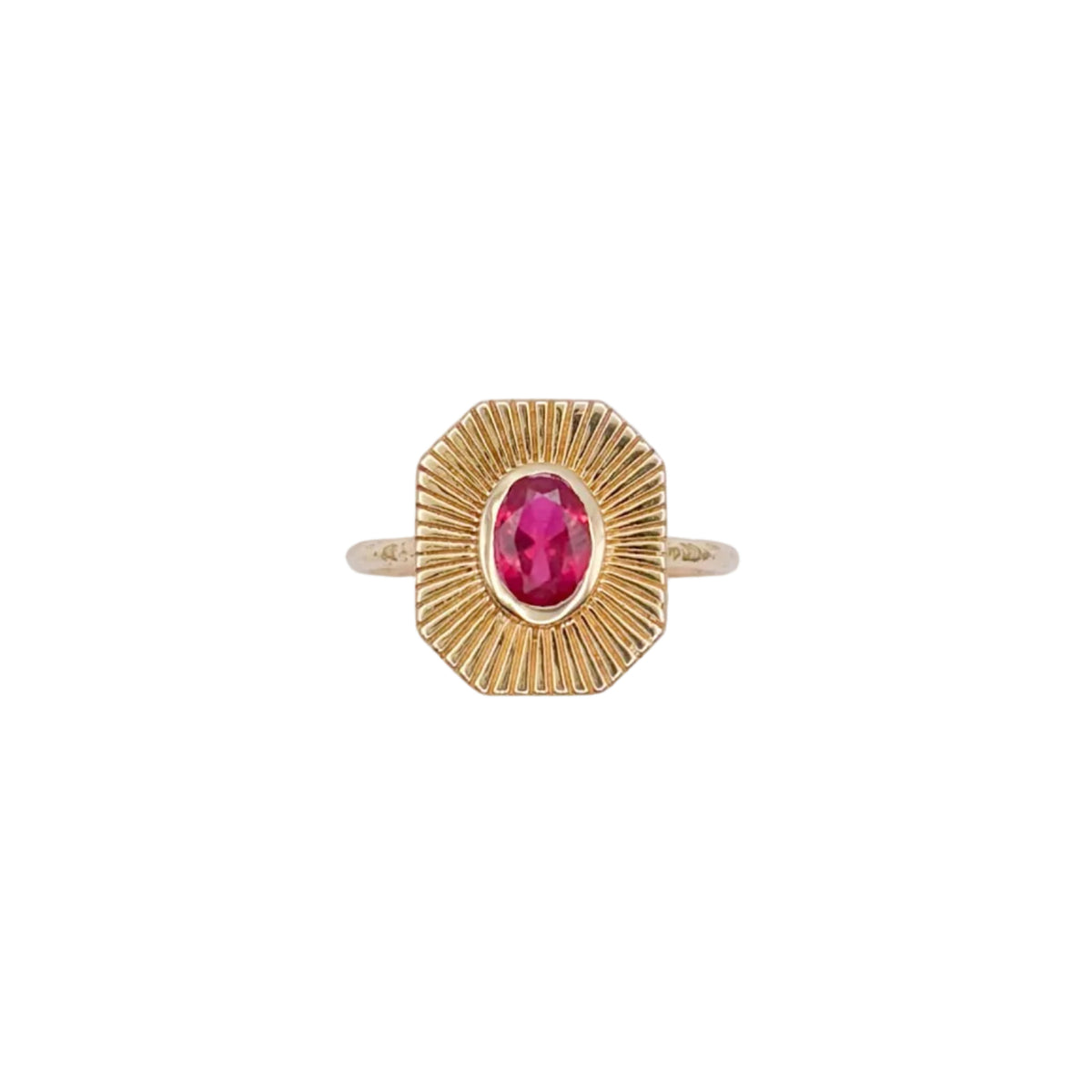 Vintage Sterling Gold Vermeil Pink Gemstone Ring