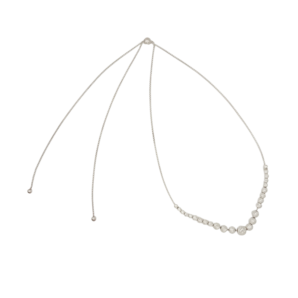 Modernist Sterling Adjustable Slider Choker Necklace