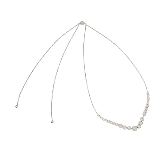 Modernist Sterling Adjustable Slider Choker Necklace