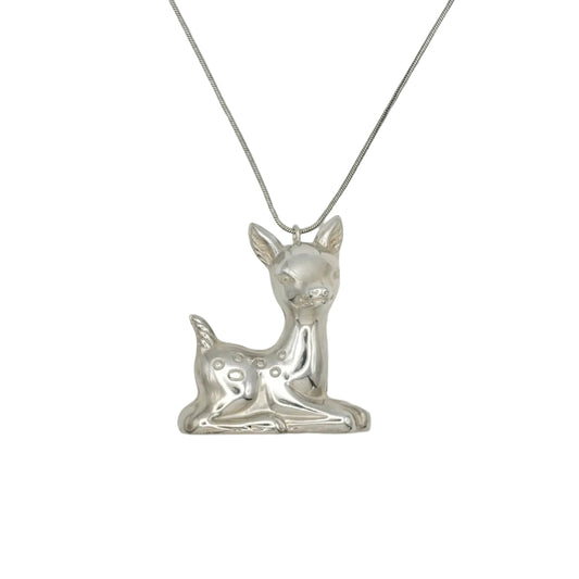 Vintage Sterling Deer Statement Necklace