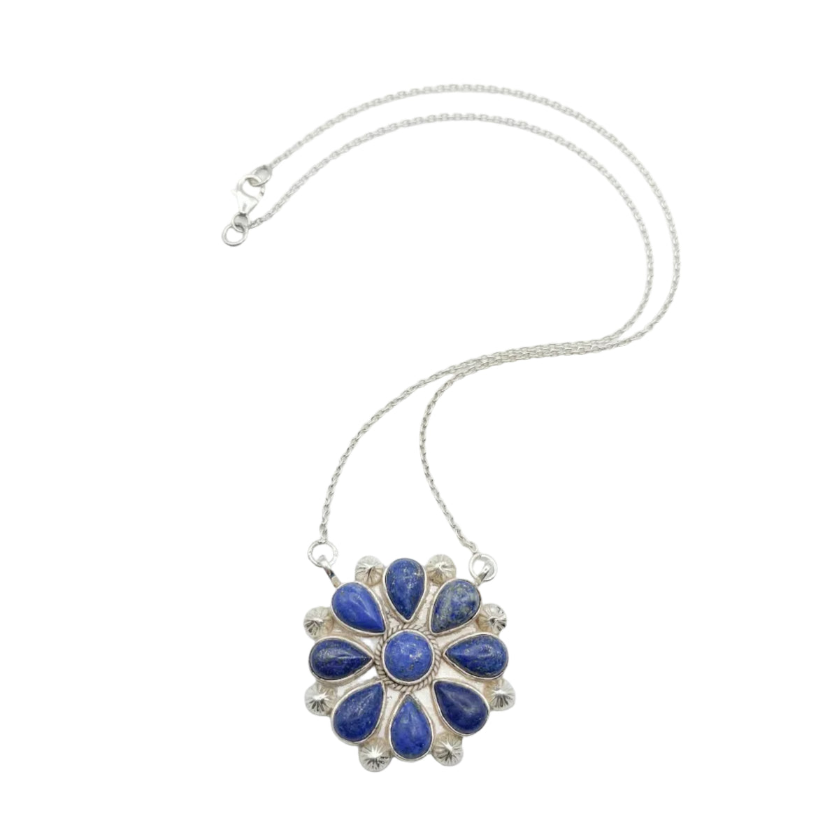 Vintage Sterling Southwestern Statement Lapis Necklace