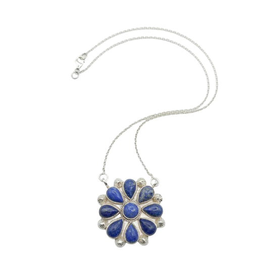 Vintage Sterling Southwestern Statement Lapis Necklace