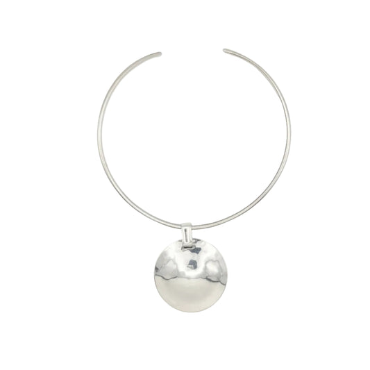 Vintage Sterling Statement Circle Torque Necklace