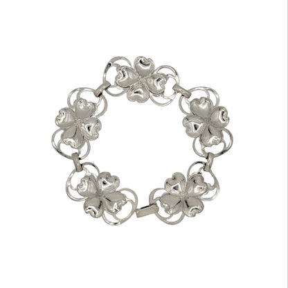 Vintage Sterling Stuart Nye Oxidized Finish Dogwood Bracelet