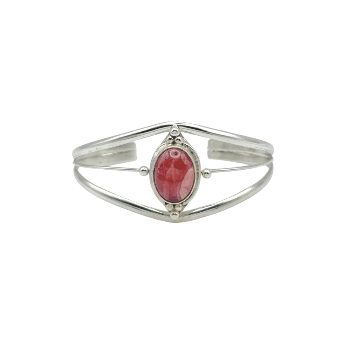 Vintage Sterling Rhodochrosite Cuff