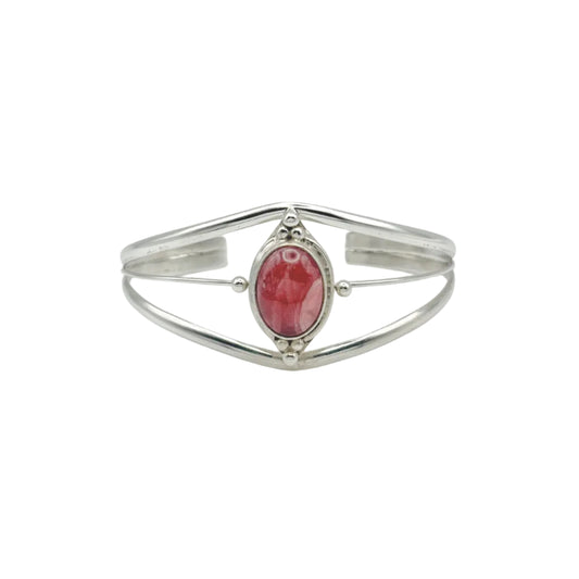 Vintage Sterling Rhodochrosite Cuff