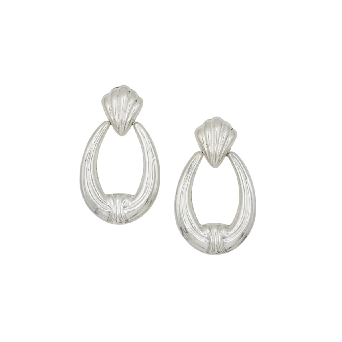 Vintage Sterling Door Knocker Earrings