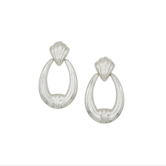 Vintage Sterling Door Knocker Earrings