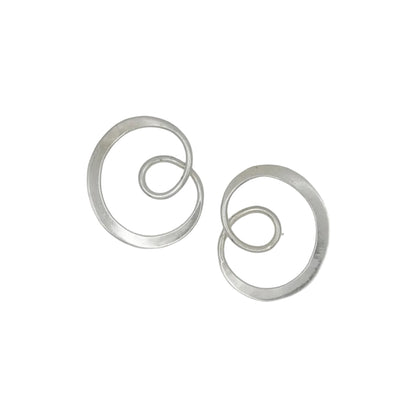 Modernist Sterling Swirl Earrings