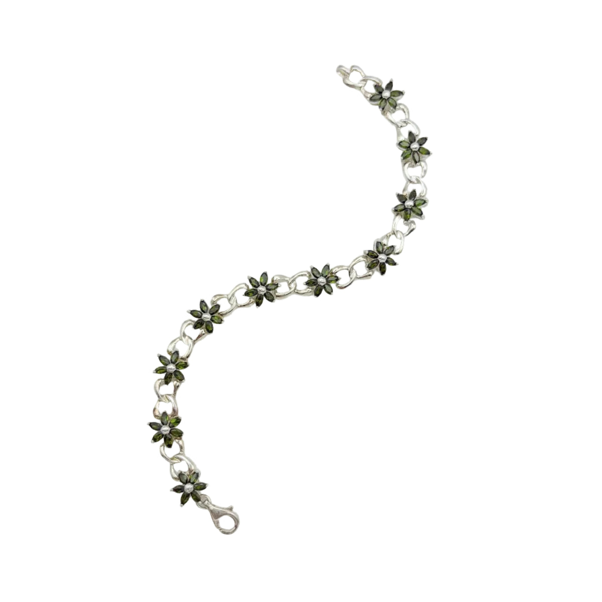 Vintage Sterling Olive Floral Bracelet
