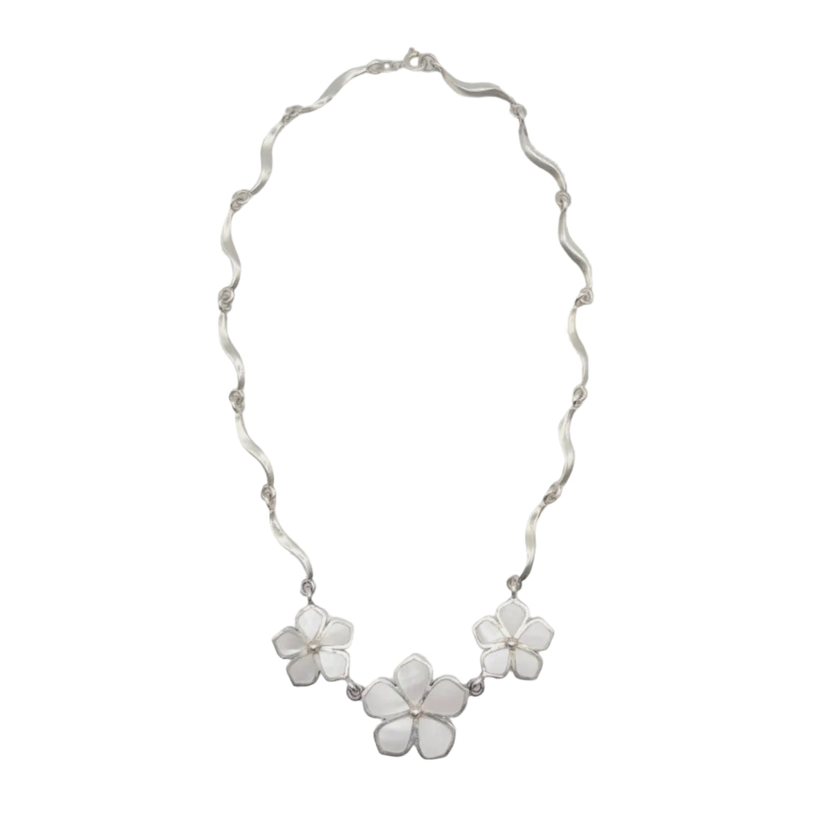 Vintage Sterling Mother Of Pearl Necklace