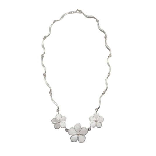 Vintage Sterling Mother Of Pearl Necklace